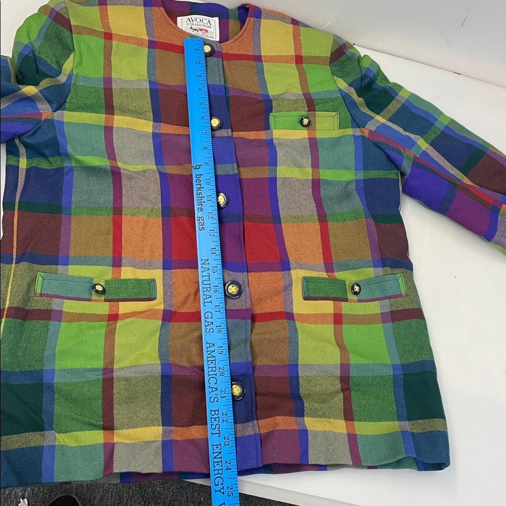 Avoca of Scotland Colorful Plaid Two-Piece Set marked size S jacket and skirt - Picture 9 of 16
